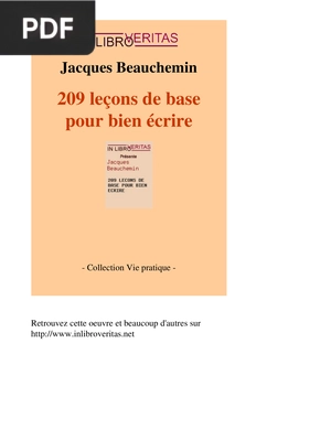 209 Leçons de Base pour Bien Écrire