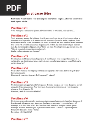 50 Énigmes et Casse-têtes