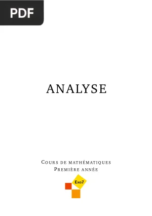 Analyse, Cours de Mathématiques Première Année