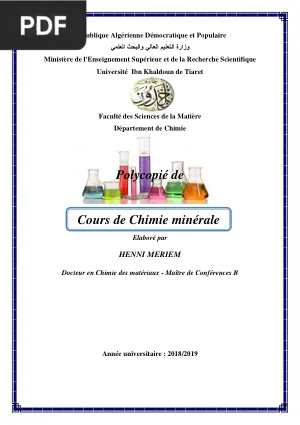 Cours de Chimie Minerale