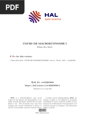 Cours de Macroéconomie I
