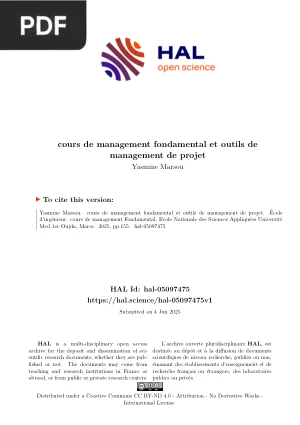 Cours de Management Fondamental et Outils de Management de Projet