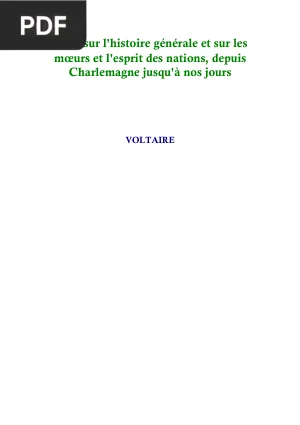 Essai sur les Moeurs et l'Esprit des Nations