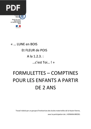 Formulettes et Comptines pour les Enfants à Partir de 2 Ans