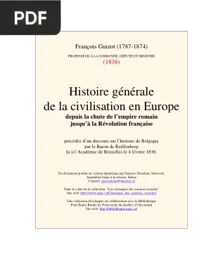 Histoire Générale de la Civilisation en Europe