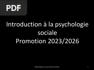 Introduction à la Psychologie Sociale