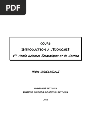 Introduction à l'Économie