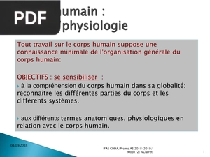 Le Corps Humain : Anatomie et Physiologie