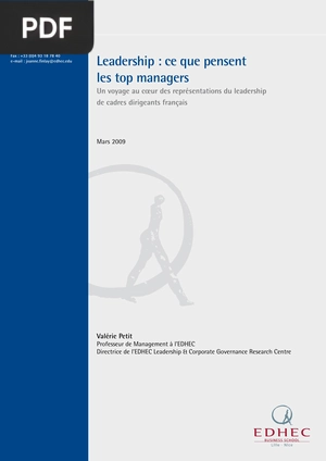 Leadership: Ce Que Pensent les Top Managers