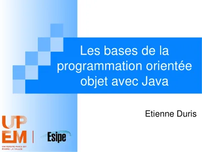 Les Bases de la Programmation Orientée Objet avec Java