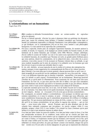 L'Existentialisme est un Humanisme