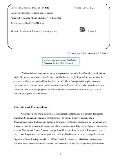 L'Existentialisme