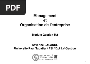 Management et Organisation de l'Entreprise