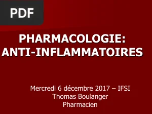 Pharmacologie : Anti-inflammatoires