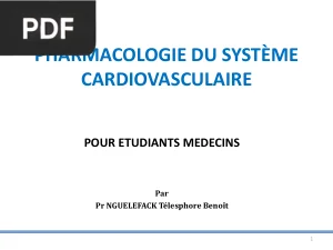 Pharmacologie du Systeme Cardiovasculaire
