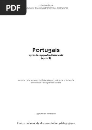 Portugais, Cycle des Approfondissements