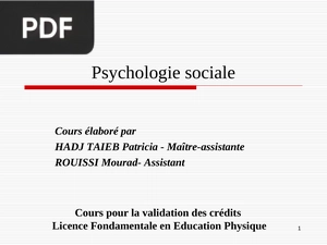 Psychologie Sociale