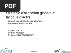 Strategie d'Allocation Globale et Tactique d'Actifs