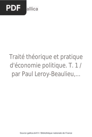 Traité Théorique et Pratique d'Économie Politique